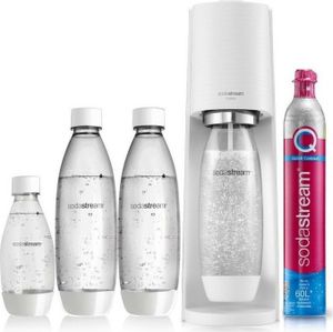 SodaStream Terra Bianco Value Pack, Metal, Plastik, Poli(tereftalan etylenu) (PET), Biały, 133 mm, 195 mm, 430 mm, Pudełko SodaStream Terra Bianco Value Pack, Metal, Plastik, Poli(tereftalan etylenu) (PET), Biały, 133 mm, 195 mm, 430 mm, Pudełko