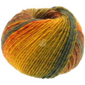 Lana Grossa Colors For You 135 Dunkel-Apfel-/Gelbgrün/Burgund/Orange/Safrangelb/Oliv/Blaulila 50g