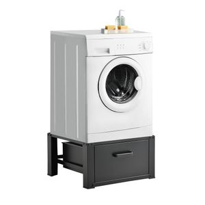 Waschmaschinen-Untergestell mit Schublade 63x54x31cm Schwarz