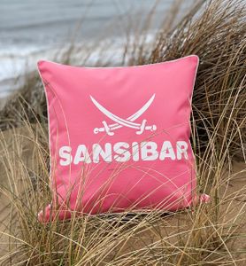 Sansibar Outdoor Kissen mit Füllung, 45x45, pink/offwhite