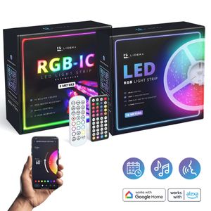 Lideka® - LED Strip CRI 95 - RGB 10M + RGBIC 5M - Met Afstandsbediening