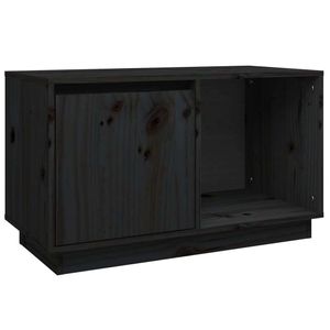 vidaXL TV-Schrank Schwarz 74x35x44 cm Massivholz Kiefer