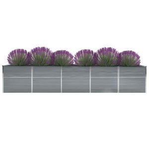 vidaXL Garten-Hochbeet Verzinkter Stahl 400×80×77 cm Grau