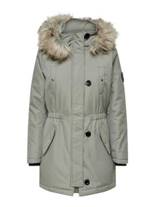 ONLY Damen Winter-Jacke OnlIris einfarbiger Parka Mantel Fellkapuze Winter, Farbe:Grün, Größe:L