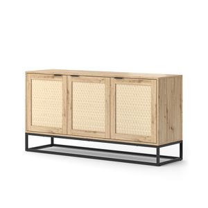 Vicco Sideboard Natal, 140 x 72 cm mit 3 Türen, Eiche