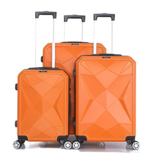 Cestovní kufr ABS-03 kufr 3-dílná sada pevných skořepinových vozíků sada kufrů příruční zavazadla cestovní taška oranžová
