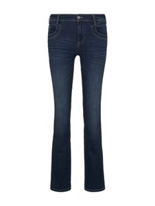 TOM TAILOR Damen Alexa Straight Fit Jeans Five Pocket Style High Stretch Denim Hose dark stone wash deni W31/L34