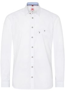 Spieth & Wensky - Slim fit - Herren Trachten Hemd, Perdix (351972-0970), Größe:43/44(XL), Farbe:Weiß/h.blau (3376)
