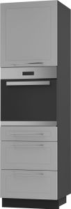 Backofenschrank Kvantum Q-D14/RU/3A Vollauszug 60cm Korpus- & Frontfarbe wählbar,dust grey matt,schwarz