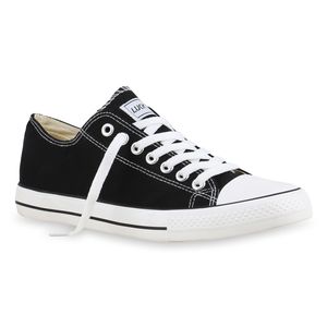 Mytrendshoe Męskie Sneakersy Kultowe Buty Sportowe Sznurowane Buty Materiałowe 815213, Kolor: Czarny Lucky, Rozmiar: 38