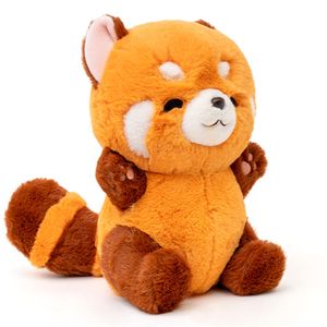 Frler Kuscheltier Roter Panda 25 cm, Kawaii Plüschtier Plüschpuppe Spielzeug, Kissen Waschbär Gefüllte Puppe Stofftier für Kinder