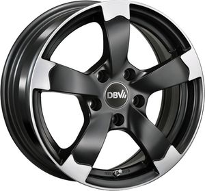 16 Zoll Alufelge DBV TORINO II 7,0x16 5/100 ET38 schwarz matt, poliert Felge