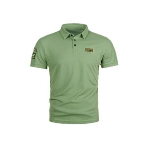 Männer Revers Sports Poloshirts Polyester T-Shirt Pullover Kurzarm Business bluse Grün,Größe:Xl