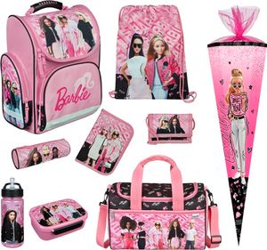 Mädchen Schulranzen 1. Klasse BARBIE 10-teiliges Set mit Sporttasche und Schultüte