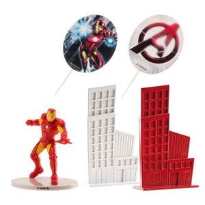 Iron Man Kuchendekorations-Set 5-teilig bunt 8 cm