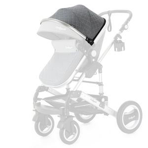 Daliya® Sonnenverdeck für Bambimo Kinderwagen inkl. Rahmen  ( Grau Muster )