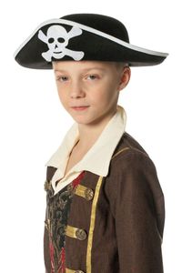 Kostüm Zubehör Kinder Piratenhut Pirat Hut Totenkopf schwarz Karneval Fasching