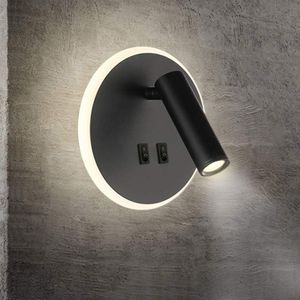 10W LED Wandleuchte Innen LED Wandstrahler mit Schalter für Schlafzimmer Nachttisch Wohnzimmer Arbeitszimmer, Schwarz, Lichtfarbe: Weiß