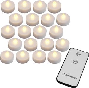 MONZANA® Teelichter LED +300H elektrisch flackernd mit Fernbedienung mit Batterien flammenlose realistische Kerzen hell warm weiß 30er Set je 3,7cm
