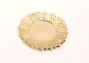 Kerzenteller, Sonnenteller, Messing Gold poliert, Ideal für Kerzen bis Ø 8 cm