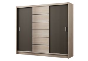 Schwebetürenschrank Sevilla 250, 3 Türen Kleiderschrank, Moderne Garderobe, Schrank in Größe: 250 x 215 x 61 cm