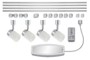 Schienen Komplett System LED fest eingebaut 4 Spot LED Briloner 7604-044