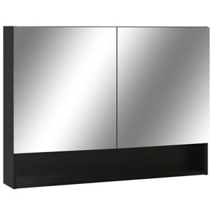 vidaXL LED zrcadlová skříňka do koupelny černá 80x15x60 cm MDF