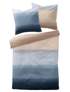 Dormisette Feinbiber Bettwäsche Brantford blau 135x200 cm + 80x80 cm
