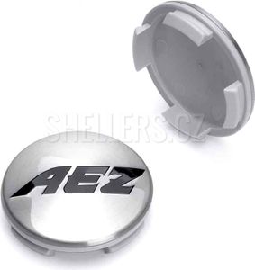 Středová krytka alu kola Ø 56/60 mm, AEZ ZA1318N, kovové logo, stříbrná