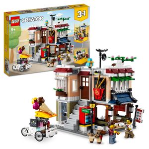 LEGO 31131 Creator Nudelladen, Fahrradladen und Spielhalle, 3in1 Konstruktionsspielzeug für Kinder ab 8 Jahren, Modular Building