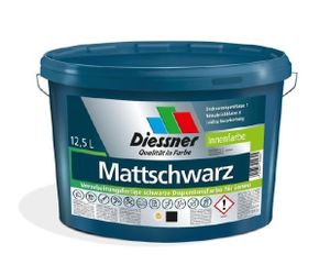 Diessner Mattschwarz Dispersionsfarbe 12,5 Liter