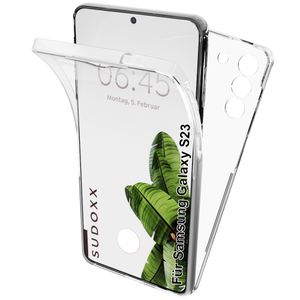 Hülle Für Samsung Galaxy S23 5G Klar 360 Rundum Schutz Full Cover Etui Hard und Soft Sudoxx Vorne und Hinten