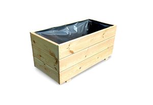 FKL DESIGN Home Deco Pflanzkasten aus Holz Pflanzkübel D23 (60 x 30 x 29 cm)