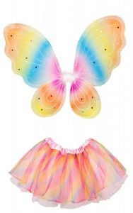 tutu und Flügel RegenboogfeeMädchen Polyester eine Größe
