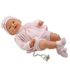 Lebensechte Babypuppe Puppe Mädchen mit Schnuller - 42 cm