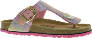 Supersoft  Kinder Pantolette Zehentrenner Lederfussbett Glitzer EUR 38