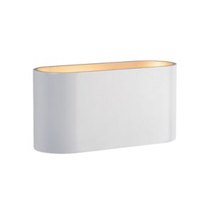 LED Wandleuchte oval - Weiß Gold mit G9 Fassung - 80x80x160 mm