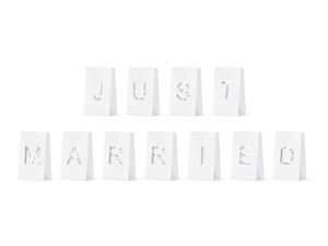 Papierlaterne Just Married / Hochzeit 19cm, 11 Stück