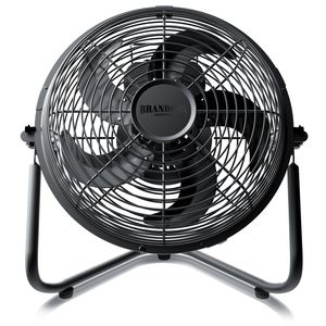 Brandson Windmaschine 55W, Ventilator, Bodenventilator Retro Design, Tischventilator, Standventilator 34,5cm, hoher Luftdurchsatz, stufenlos neigbarer Ventilatorkopf, Schwarz
