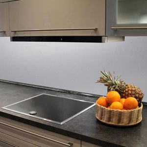Küchenrückwand Kunststoffplatte Wandverkleidung Fliesenspiegel pflegeleicht 2 mm, Farbe:Dunkelgrau Metallic 2 mm, Abmessungen:2160 x 600 mm