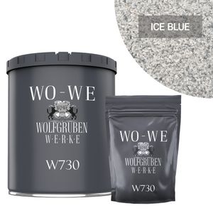Steinteppich Set Marmorkies Bodenbeschichtung W730 Ice blue Eisblau 4-8mm - (25Kg) 2qm
