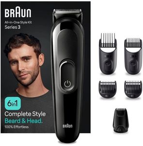 Braun Bartpflege Bodygroomer Set 6 in 1 Barttrimmer Bart und Haar 30 48