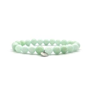 KARDINAL WEIST Burma Jade Armband, Edelstein Perlen, M, Kraftstein Schmuck für Damen und Herren, Chakra - Vitalität - Freude - Liebe, AB10BJ19EA22