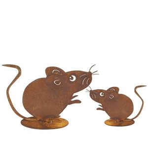 H.G Metallmäuse 2er Set, Stahlblech rost
