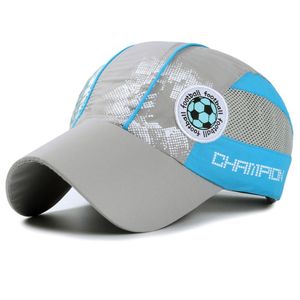 1 Stück Grau Sommer Kappen Fußball Snapback Baseball Cap Baseballmütze für Kinder Jungen Mädchen Atmungsaktiver