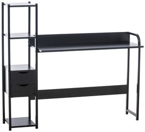 CLP Schreibtisch Widnes mit Stauraum, Farbe:schwarz/schwarz