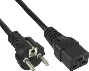 InLine® Netzkabel 16A, Schutzkontakt gerade / Kaltgerätestecker IEC320/C19, 1m