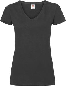 Fruit of the Loom Valueweight V-Neck T Lady-Fit Farbe: schwarz Größe: M