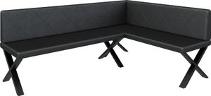Eckbank Akiko Metal X - Eckbankgruppe für Ihrem Esszimmer, Küche modern, Sitzecke, Essecke. Perfekt für Küche, Büro und Rezeption. Solide und Starke Verarbeitung. (196x142-Rechts-Soft11)