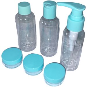 Kosmetik Reiseflaschen Set Handgepäck für Flüssigkeiten für Flugzeug türkis